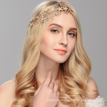 Handmade Designer Pearl Rhinestone Elastic Headband Wedding Bridal Hairband for Women Girl Luxury Hair Accessories Feast Party